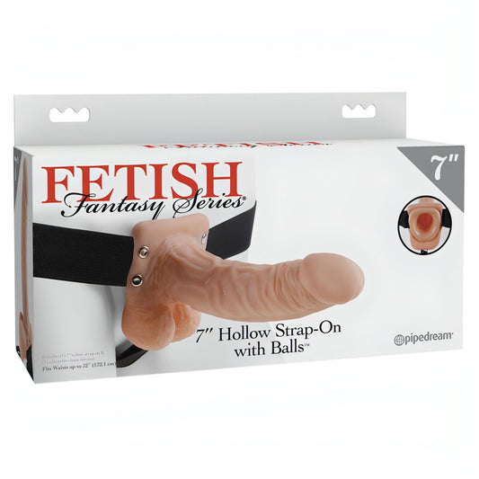 Fetish Fantasy Series 7'' Hollow Strap-On With Balls -  17.8 cm (7'') Hollow Strap-On - Btantalized.com.au