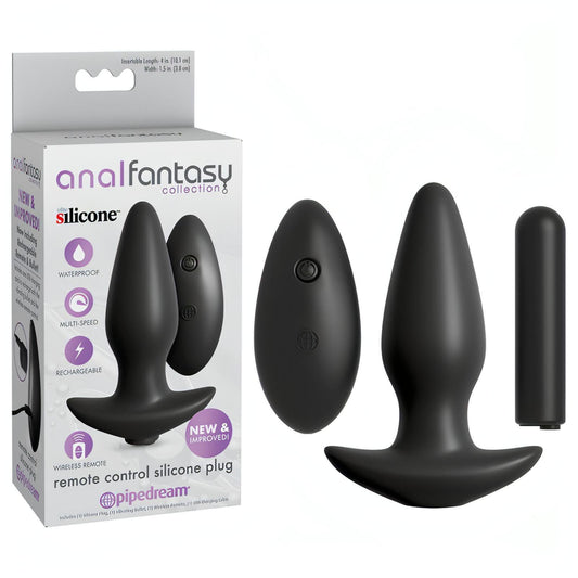 Anal Fantasy Collection Remote Control Silicone Plug -  10 cm (4'') Rechargeable Vibrating Butt Plug - Btantalized.com.au