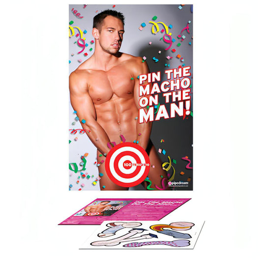 Bachelorette Party Favors Pin The Macho On The Man - Party Game - Btantalized.com.au