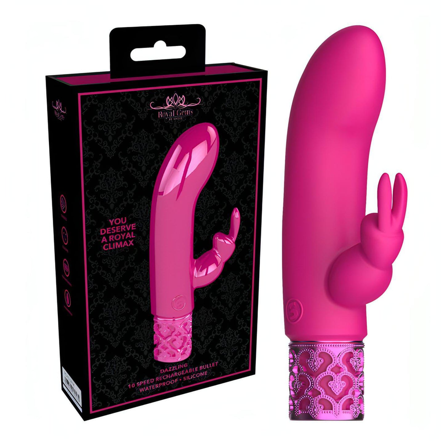 ROYAL GEMS Dazzling - Silicone Rechargeable Bullet -  12 cm USB Rechargeable Bullet - Btantalized.com.au