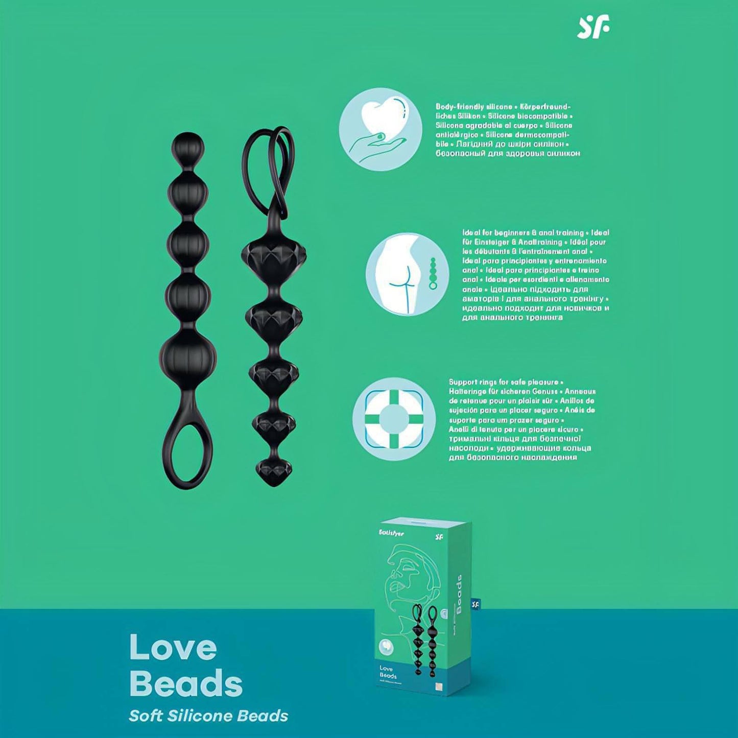Satisfyer Love Beads -  20.5 cm Anal Beads - Set of 2 - Btantalized.com.au