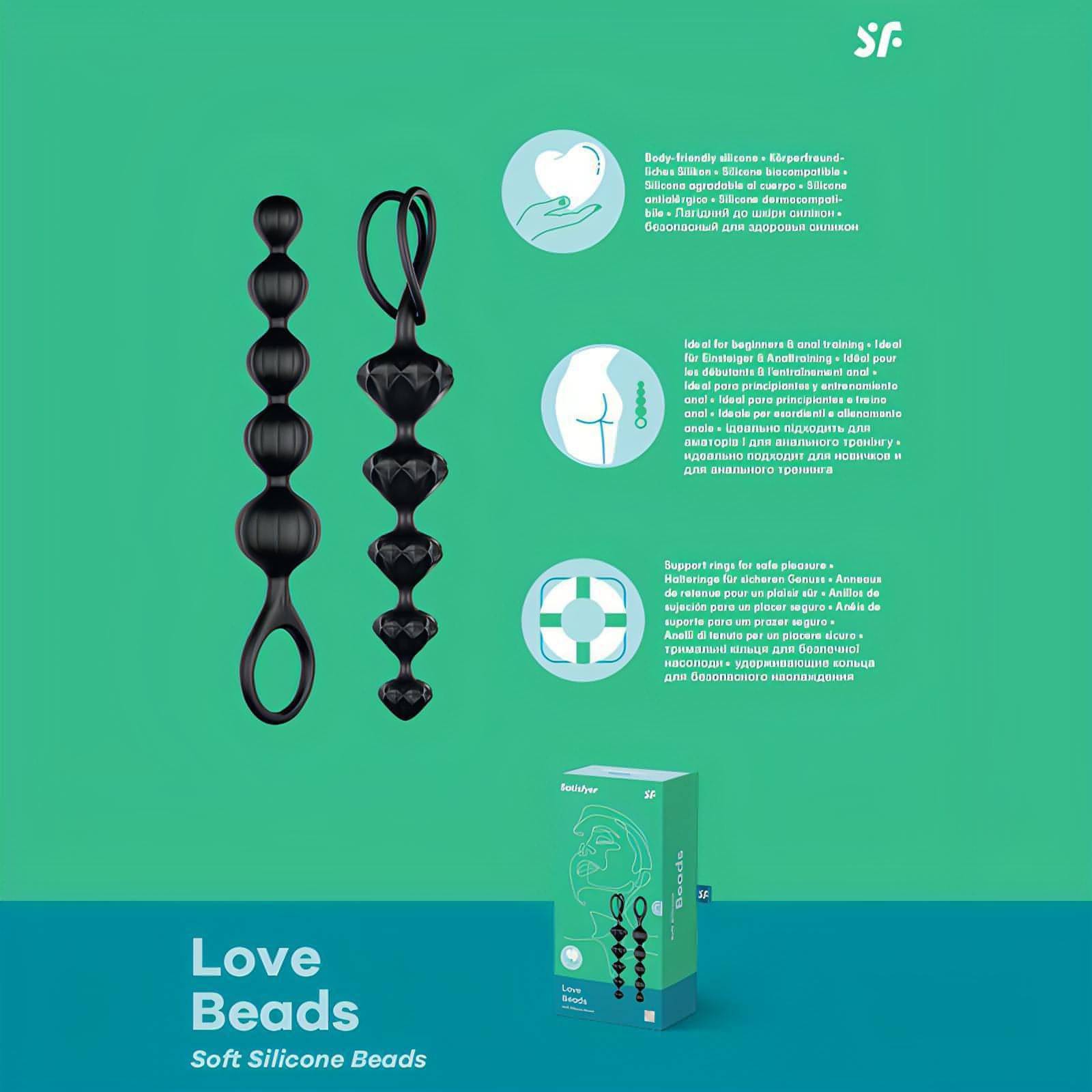 Satisfyer Love Beads -  20.5 cm Anal Beads - Set of 2 - Btantalized.com.au