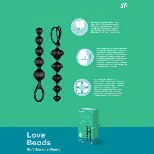 Satisfyer Love Beads -  20.5 cm Anal Beads - Set of 2 - Btantalized.com.au