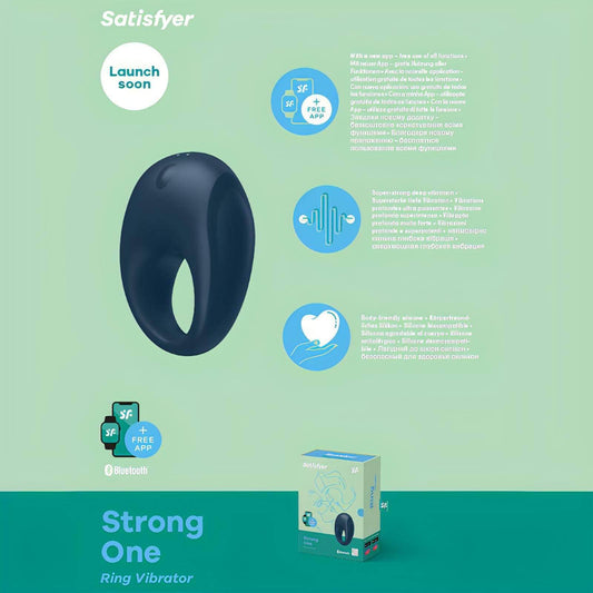 Satisfyer Strong One - App Controlled Vibrating Cock Ring - Btantalized.com.au