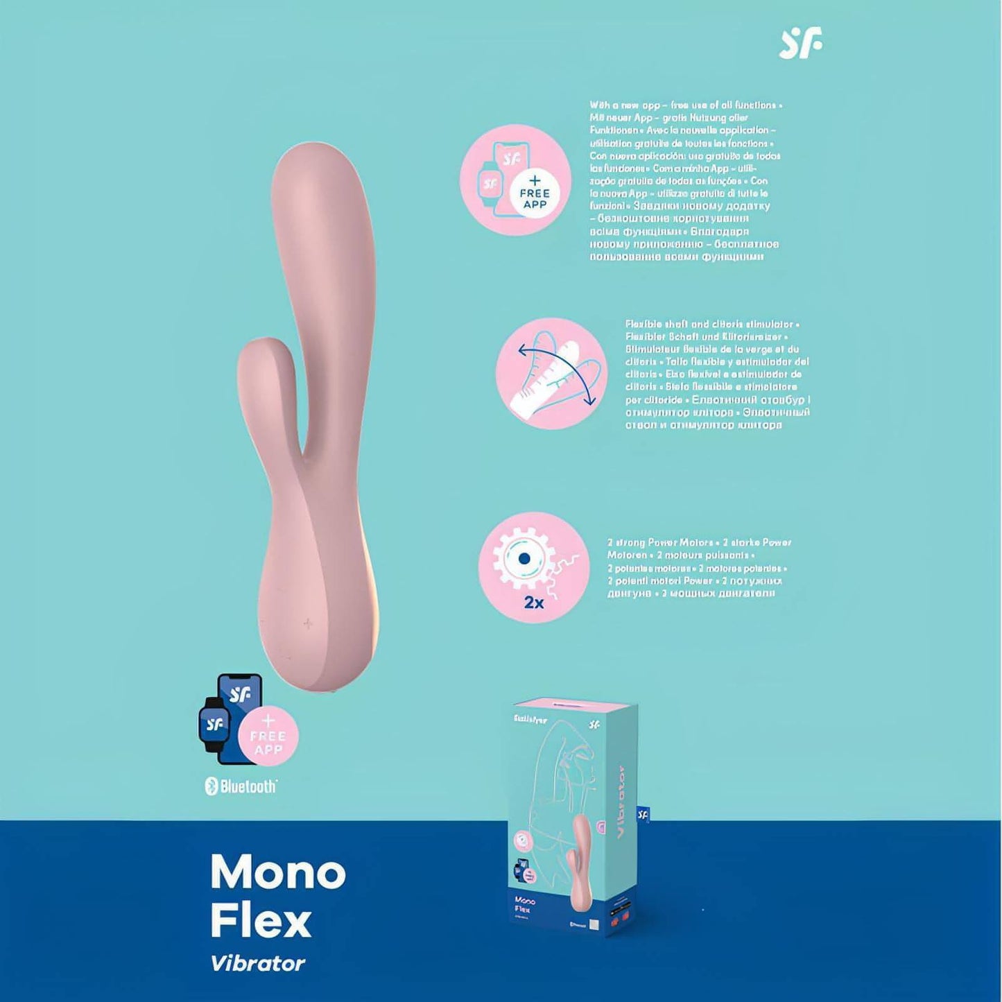 Satisfyer Mono Flex - Mauve App Controlled USB Rechargeable Rabbit Vibrator - Btantalized.com.au