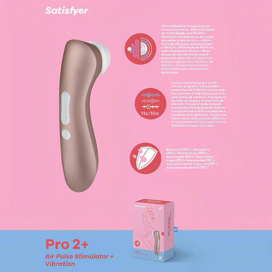 Satisfyer Pro 2+ - Touch-Free USB-Rechargeable Clitoral Stimulator with Vibration - Btantalized.com.au