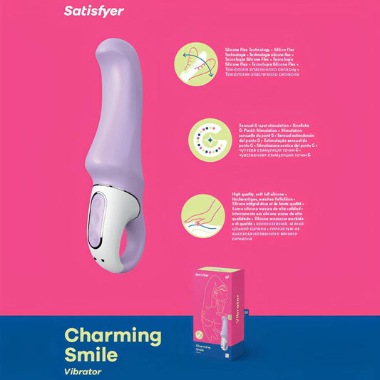 Satisfyer Vibes - Charming Smile - Lilac USB Rechargeable Vibrator - Btantalized.com.au