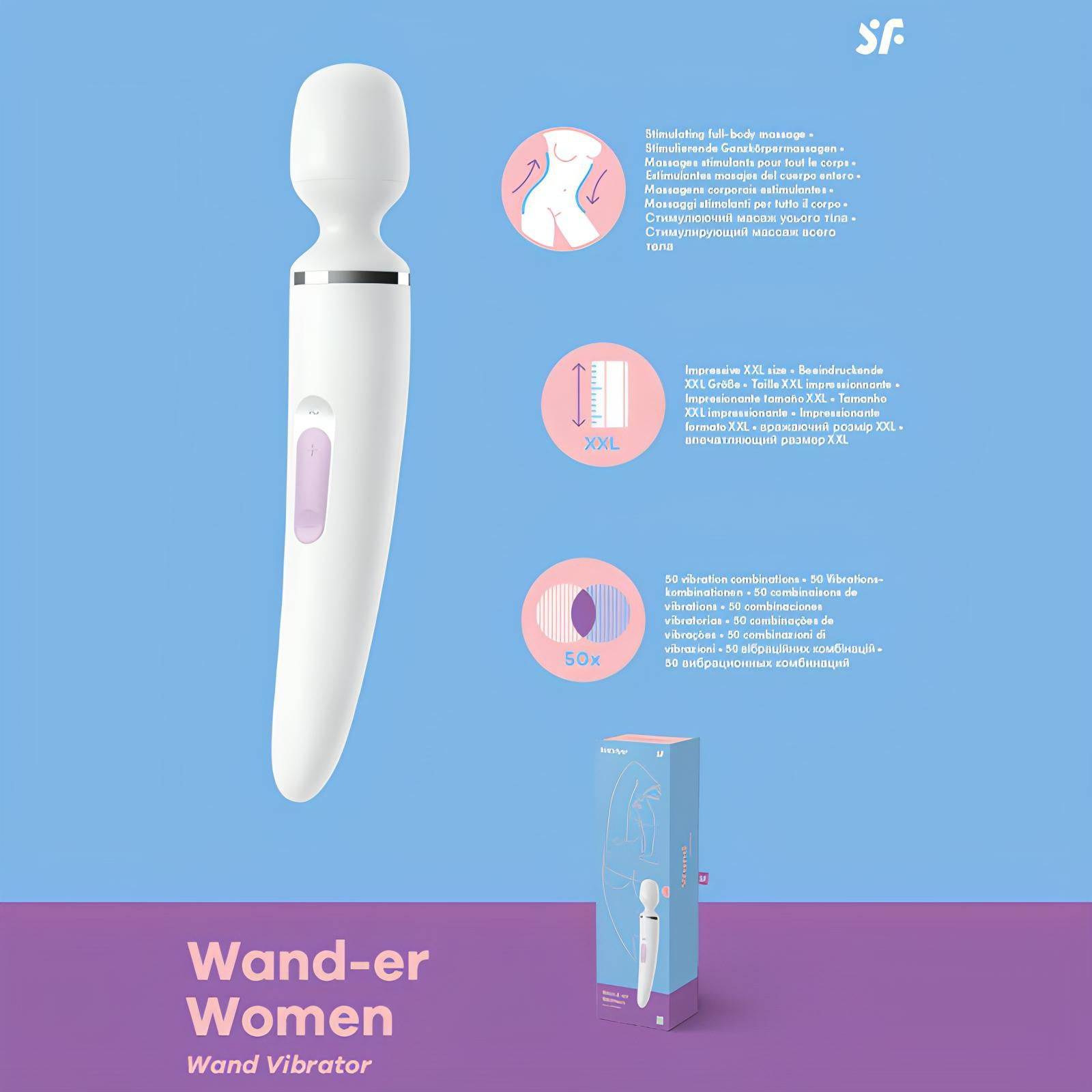 Satisfyer Wand-er Woman -  USB Rechargeable Massager Wand - Btantalized.com.au