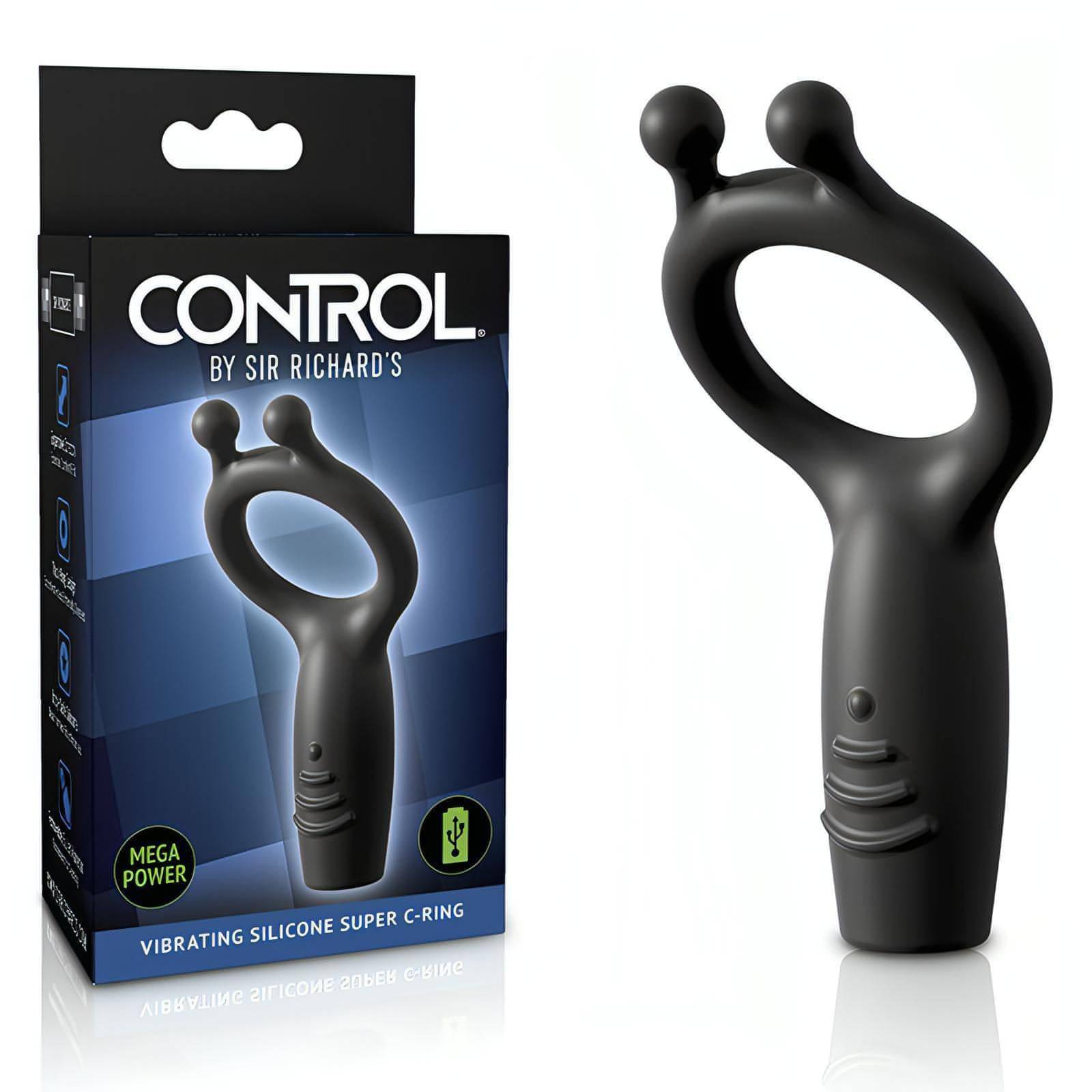 Sir Richards Vibrating Silicone Super C-Ring - Grey USB Rechargeable Vibrating Cock Ring - Btantalized.com.au