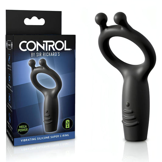 Sir Richards Vibrating Silicone Super C-Ring - Grey USB Rechargeable Vibrating Cock Ring - Btantalized.com.au
