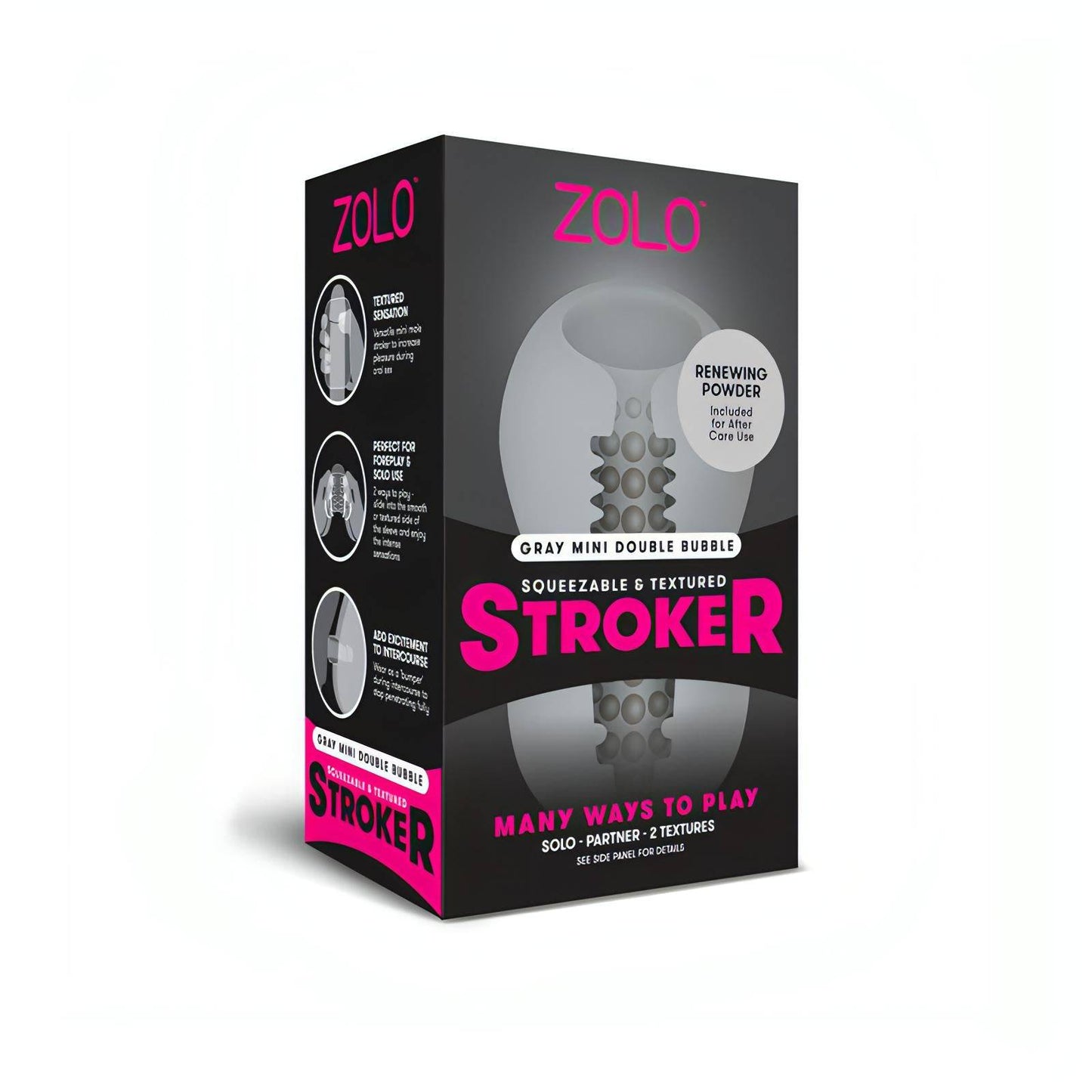 Zolo Grey Mini Double Bubble Stroker - Grey Stroker Sleeve - Btantalized.com.au