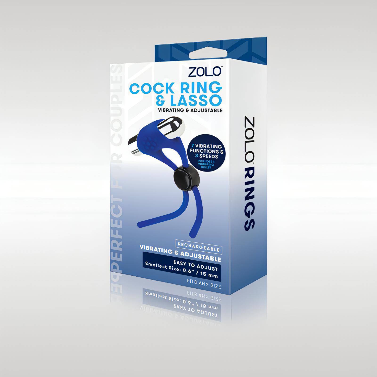 Zolo Rechargeable Cock Ring & Lasso -  USB Rechargeable Adjustable Cock Ring - Btantalized.com.au