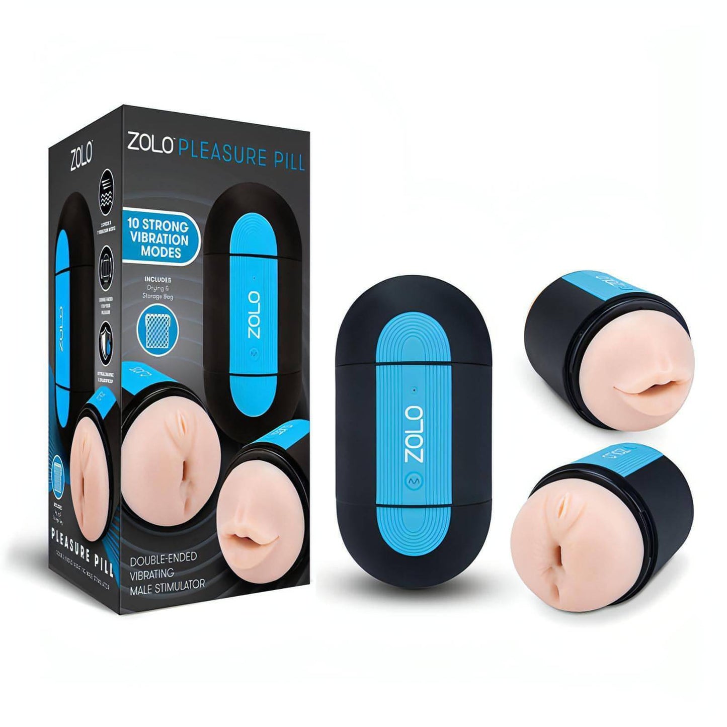 Zolo Pleasure Pill - Double Ended USB Rechargeable Stroker - Btantalized.com.au