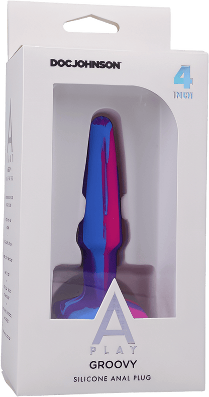 Groovy - Silicone Anal Plug - 4 Inch - Berry - Btantalized.com.au