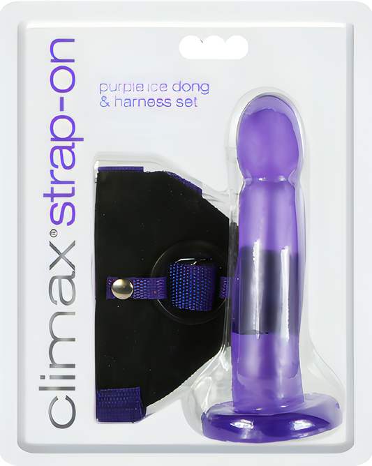 Strap-On Purple Ice Dong & Harness Set - Btantalized.com.au