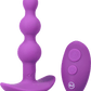 BEADED VIBE - Rechargeable Silicone Anal Plug With Remote - Purple - Btantalized.com.au