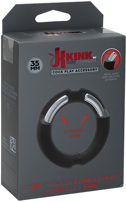 Silicone-Covered Metal Cock Ring - 35mm - Btantalized.com.au