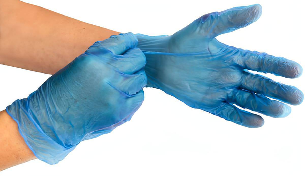 100 X Disposable Vinyl Gloves - Blue - Btantalized.com.au