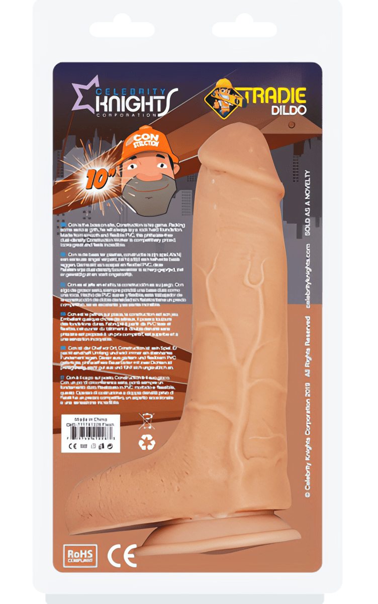 Tradie Dildo - Con Struction 10" Flesh - Btantalized.com.au
