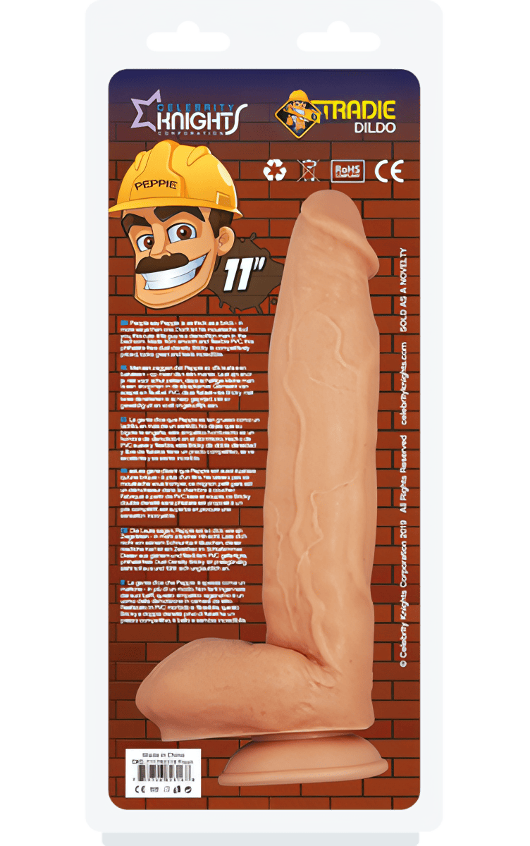 Tradie Dildo - Peppie 11" Flesh - Btantalized.com.au