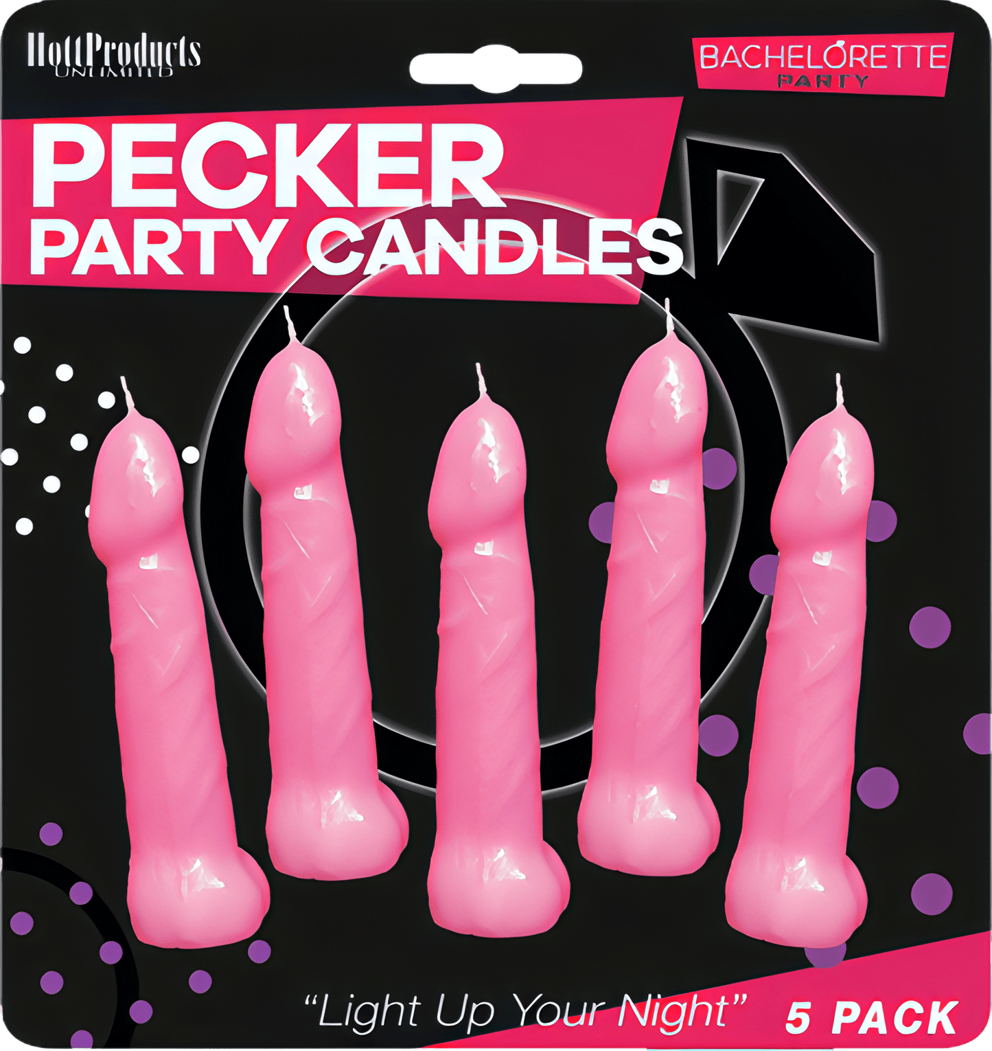 Bachelorette Pecker Party Pink Candles 5pk - Btantalized.com.au