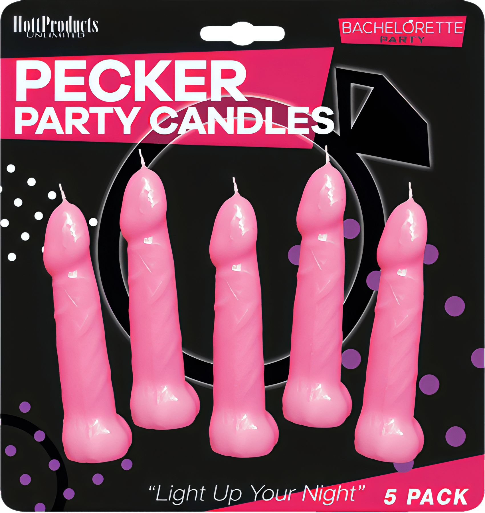 Bachelorette Pecker Party Pink Candles 5pk - Btantalized.com.au