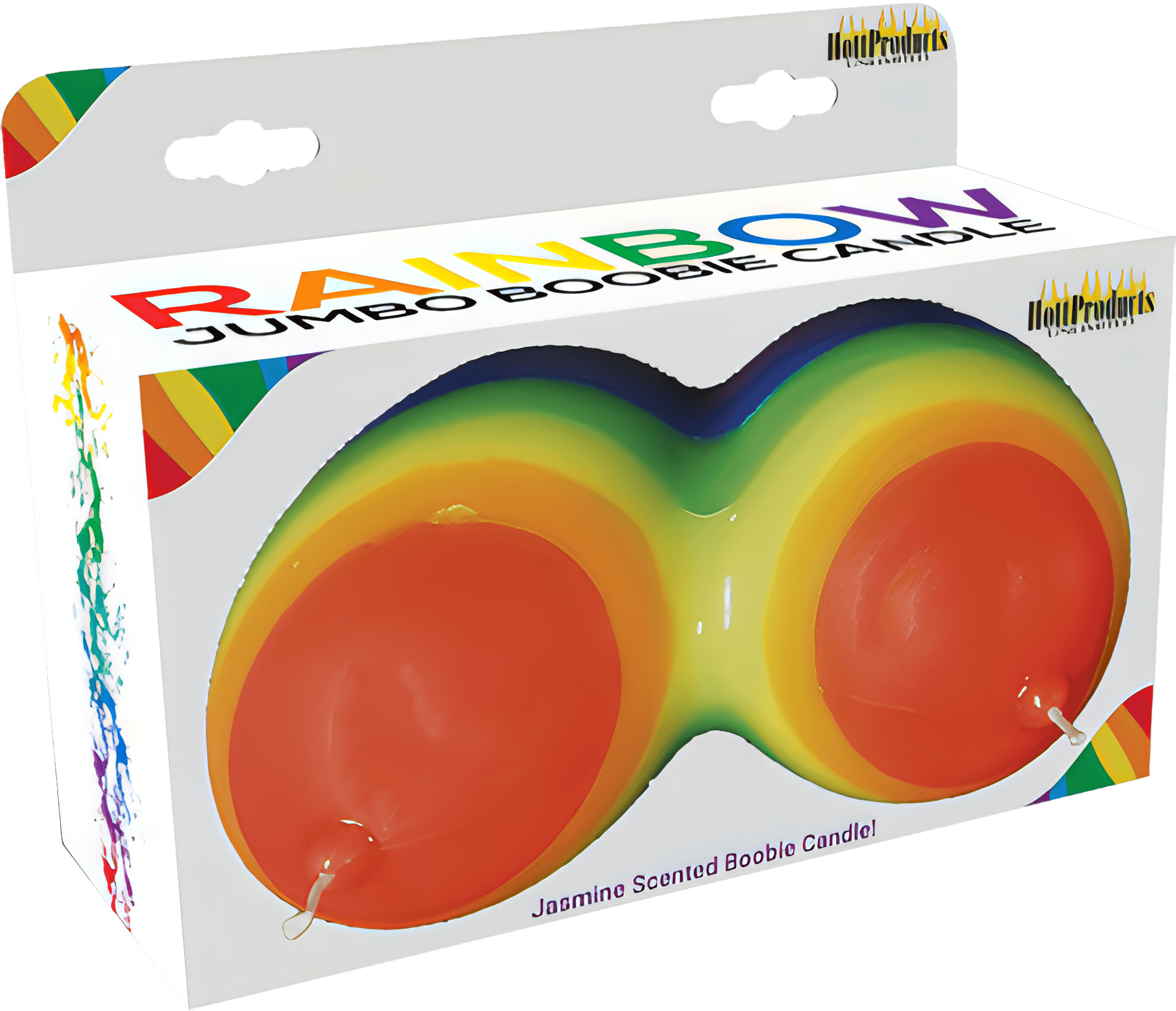 Rainbow Jumbow Boobie Candle - Btantalized.com.au