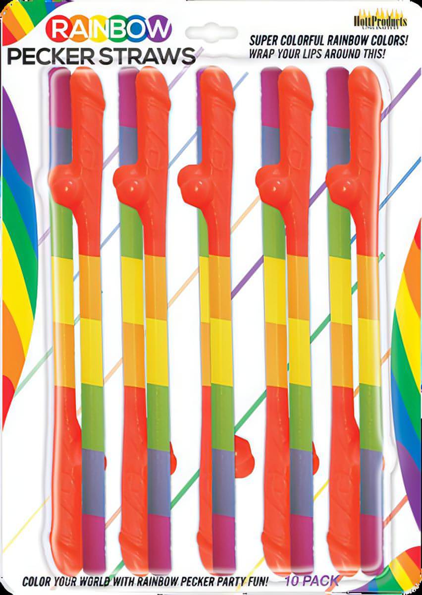 Rainbow Pecker Straws - Btantalized.com.au