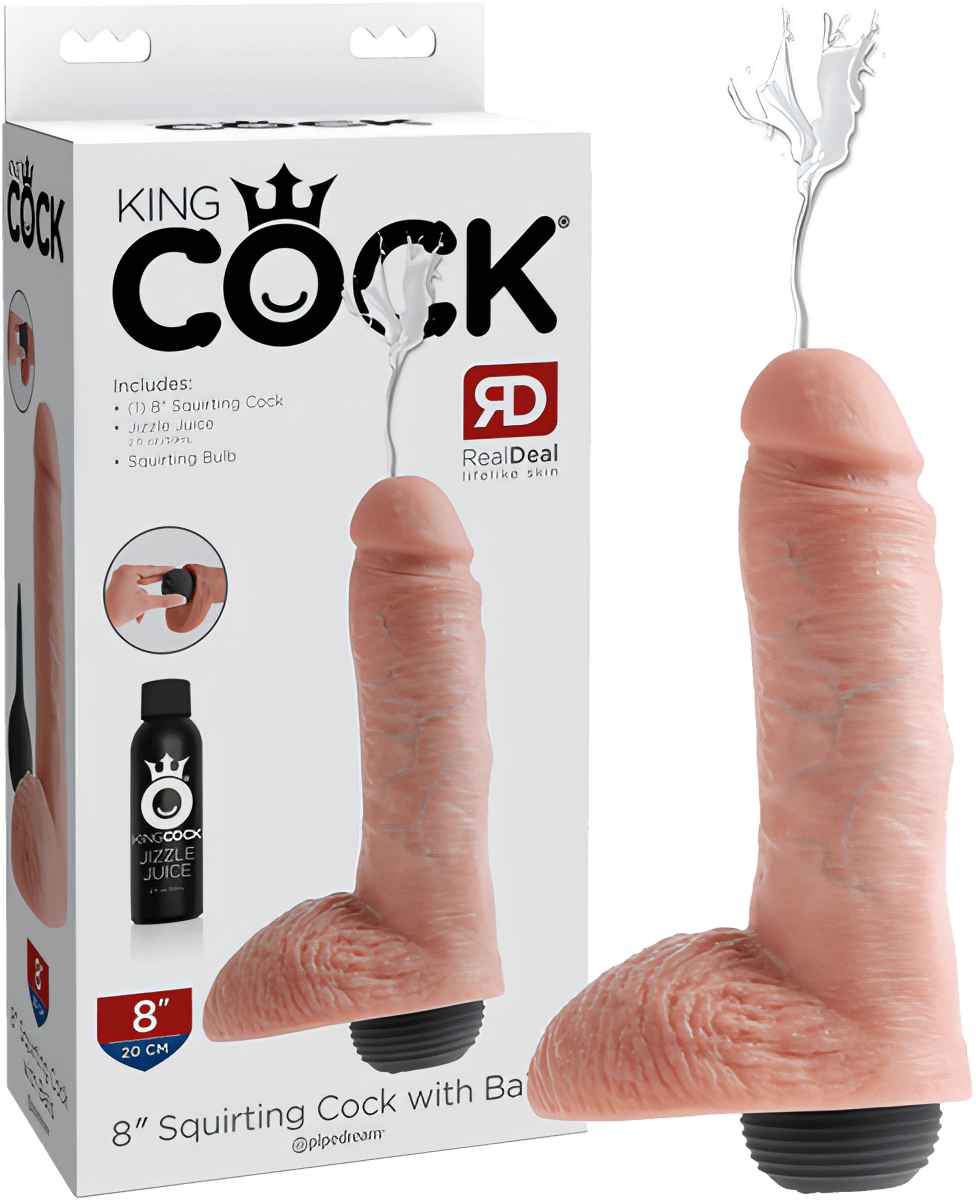 8" Squirting Cock With Balls - Btantalized.com.au