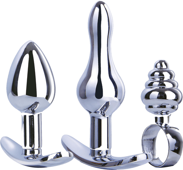 3 in 1 Metal Butt Plug Kit Set - Btantalized.com.au