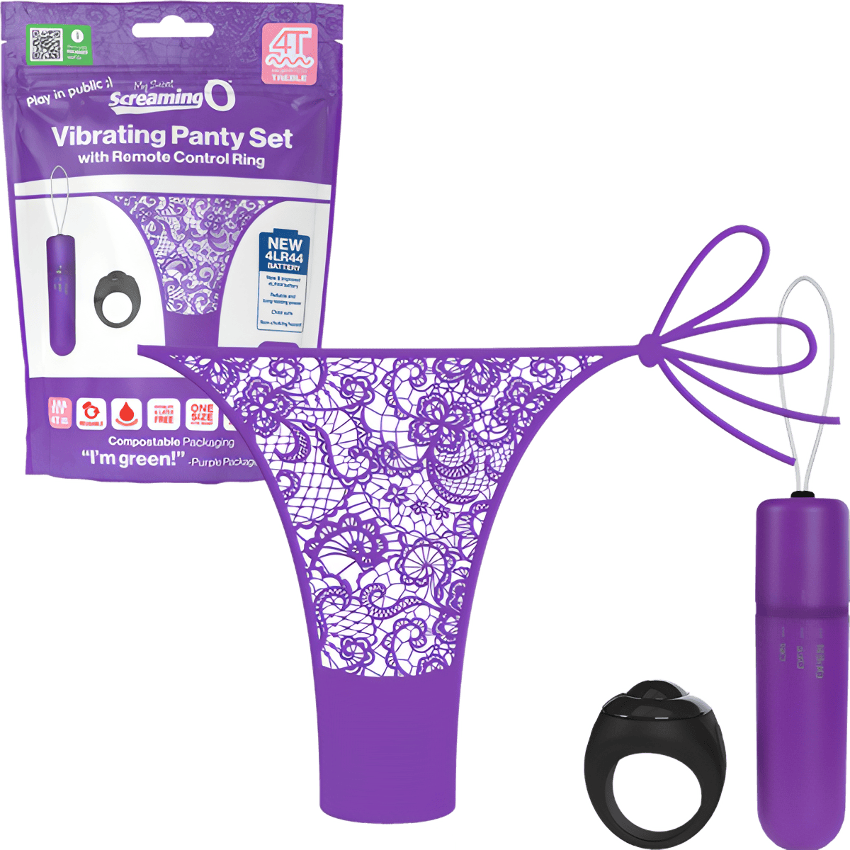 Vibrating Panty Set W/ Remote Ring 4T High Pitch Treble - Btantalized.com.au