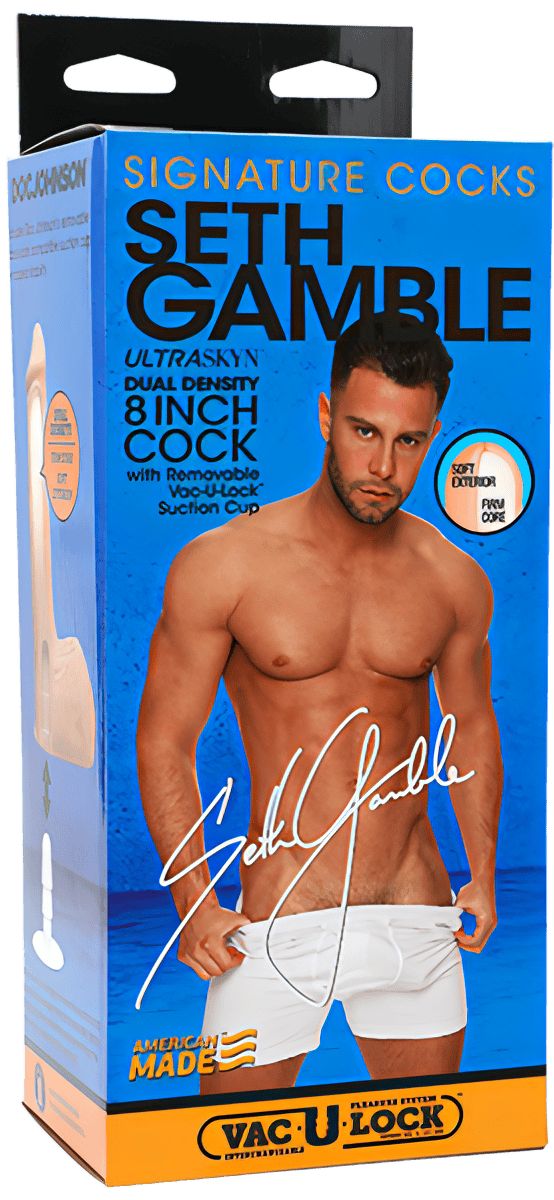 Seth Gamble 8" ULTRASKYN Cock With Removable Vac-U-Lock Suction Cup - Btantalized.com.au