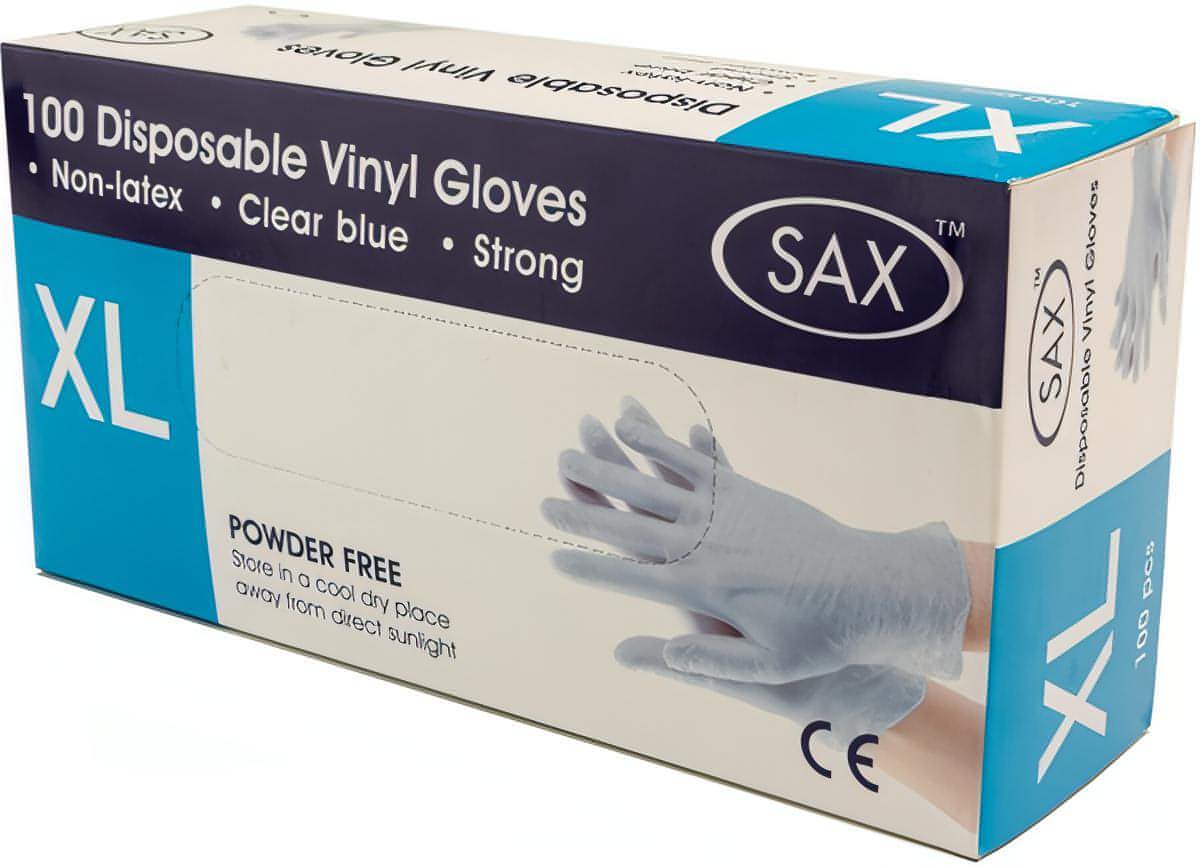 100 X Disposable Vinyl Gloves - Blue - Btantalized.com.au