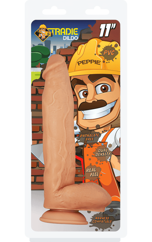 Tradie Dildo - Peppie 11" Flesh - Btantalized.com.au