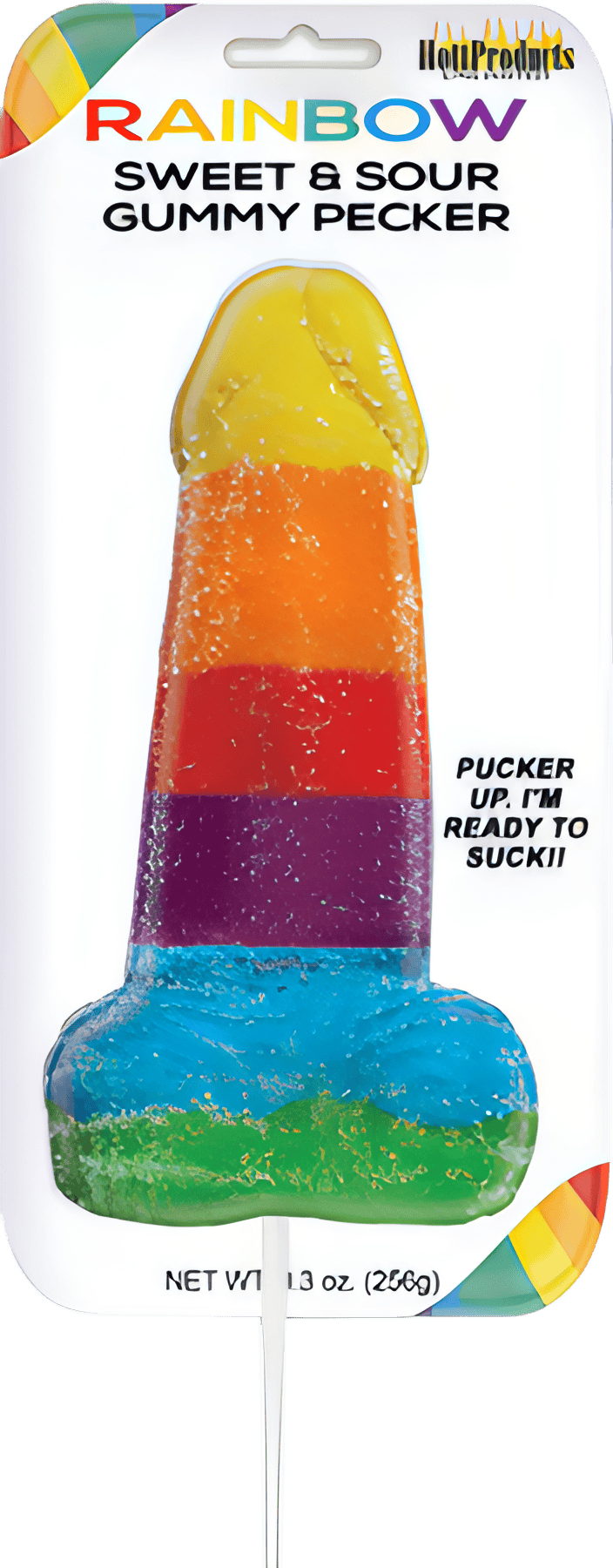 Sweet & Sour Jumbow Rainbow Gummy Cock Pop - Btantalized.com.au