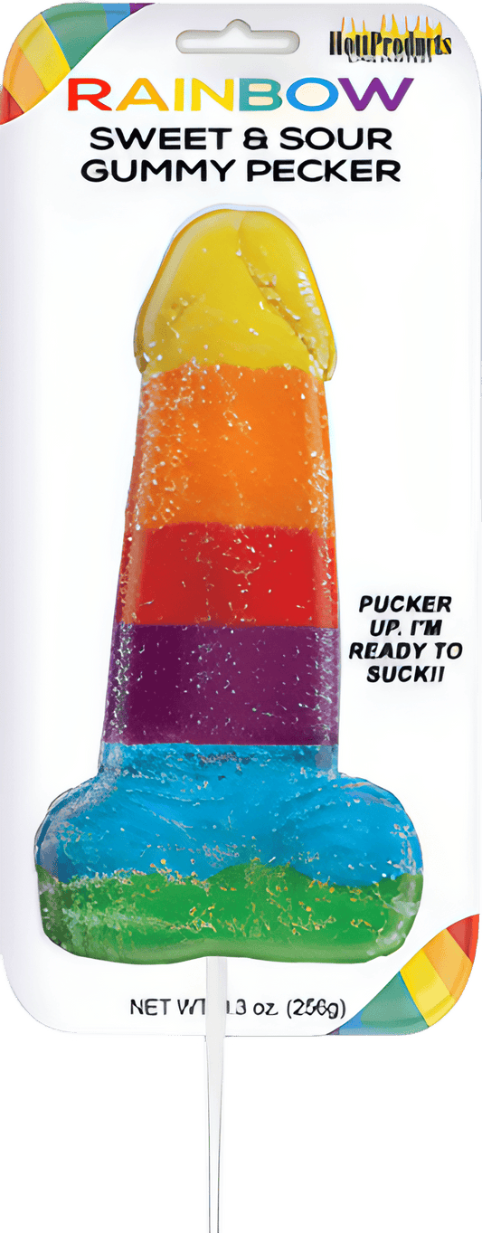 Sweet & Sour Jumbow Rainbow Gummy Cock Pop - Btantalized.com.au