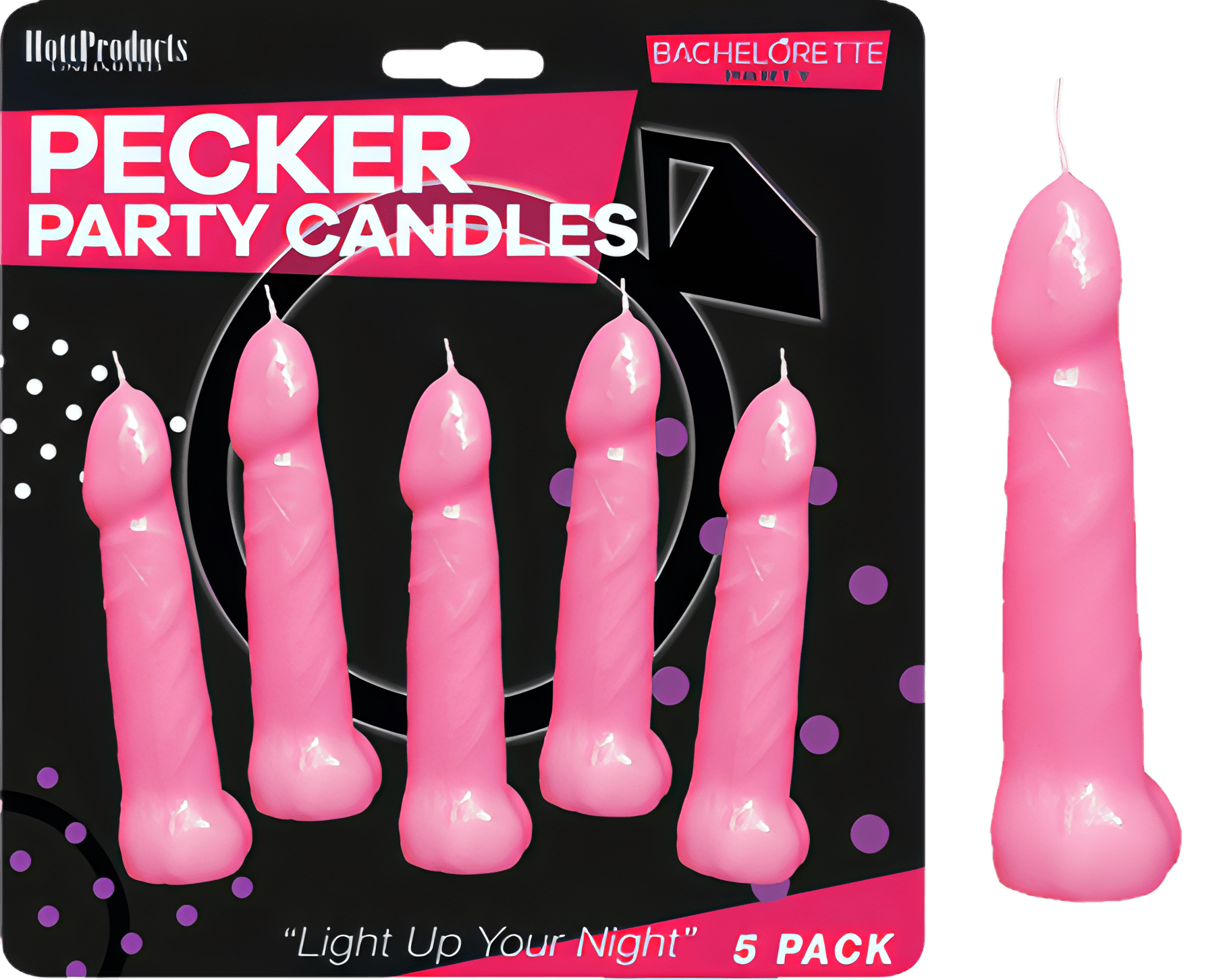 Bachelorette Pecker Party Pink Candles 5pk - Btantalized.com.au