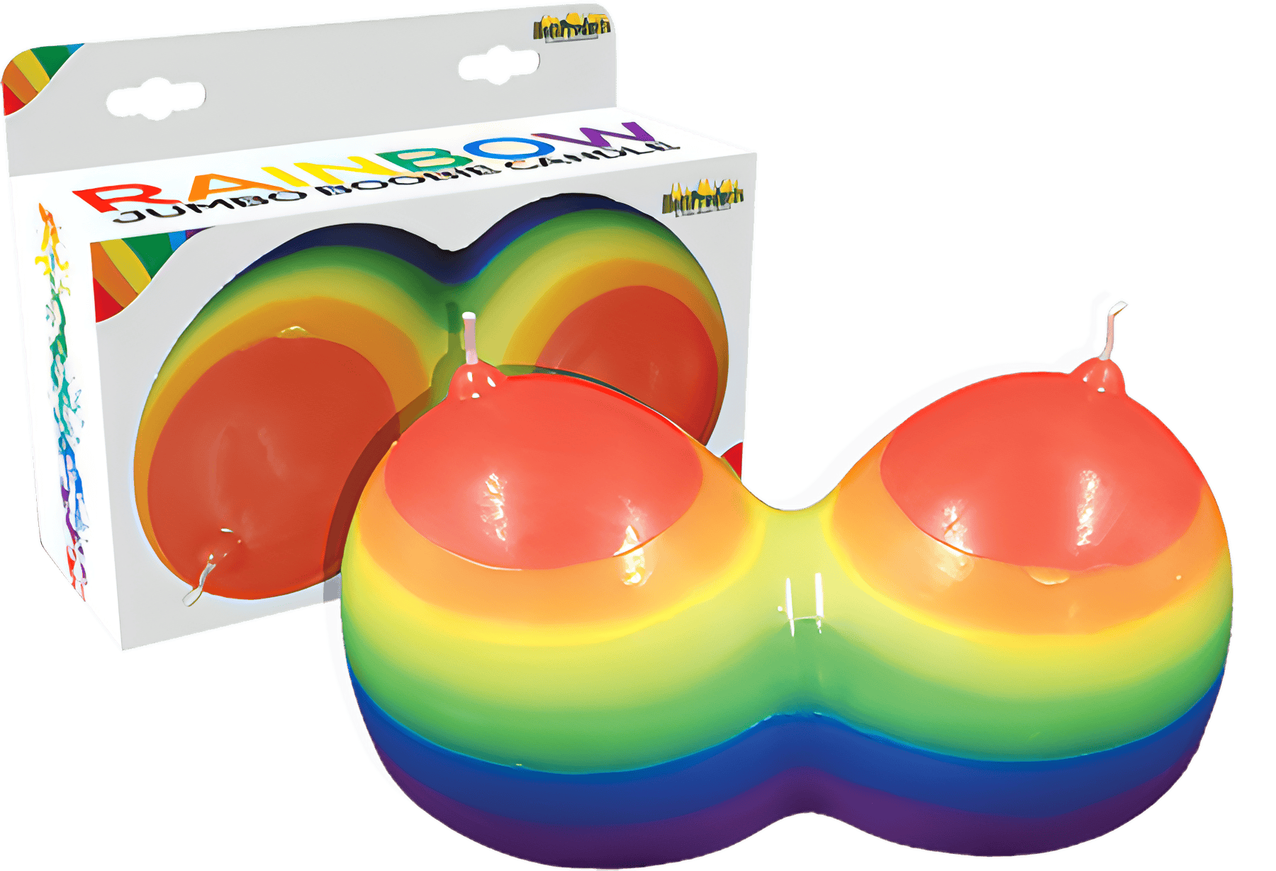Rainbow Jumbow Boobie Candle - Btantalized.com.au