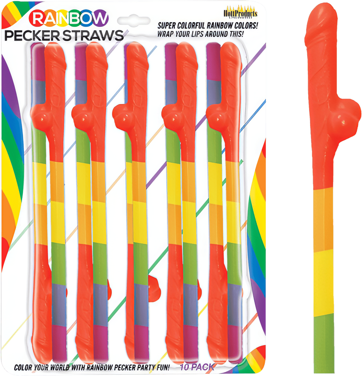 Rainbow Pecker Straws - Btantalized.com.au