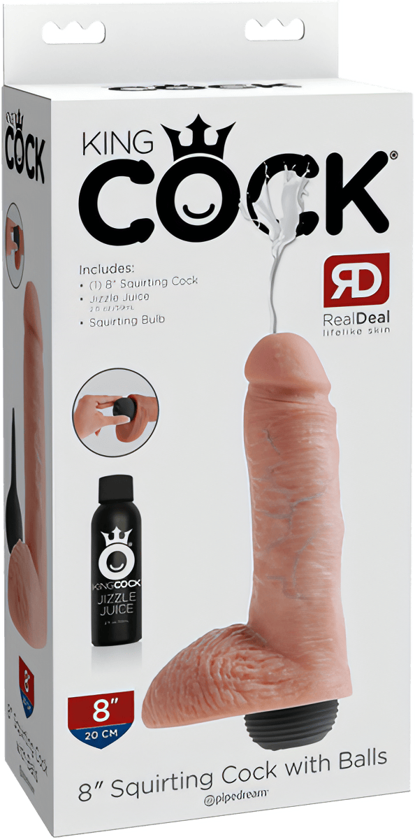 8" Squirting Cock With Balls - Btantalized.com.au