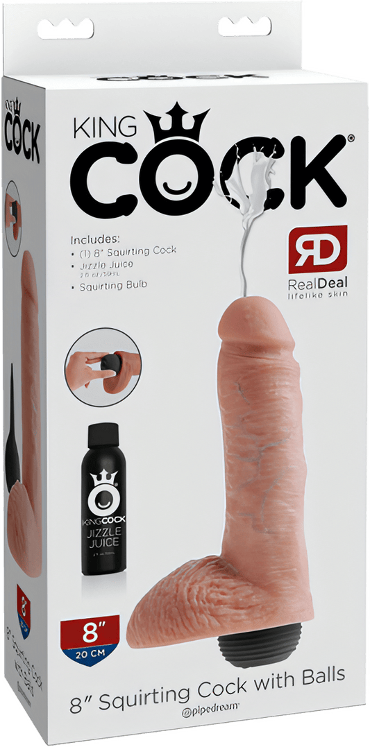 8" Squirting Cock With Balls - Btantalized.com.au